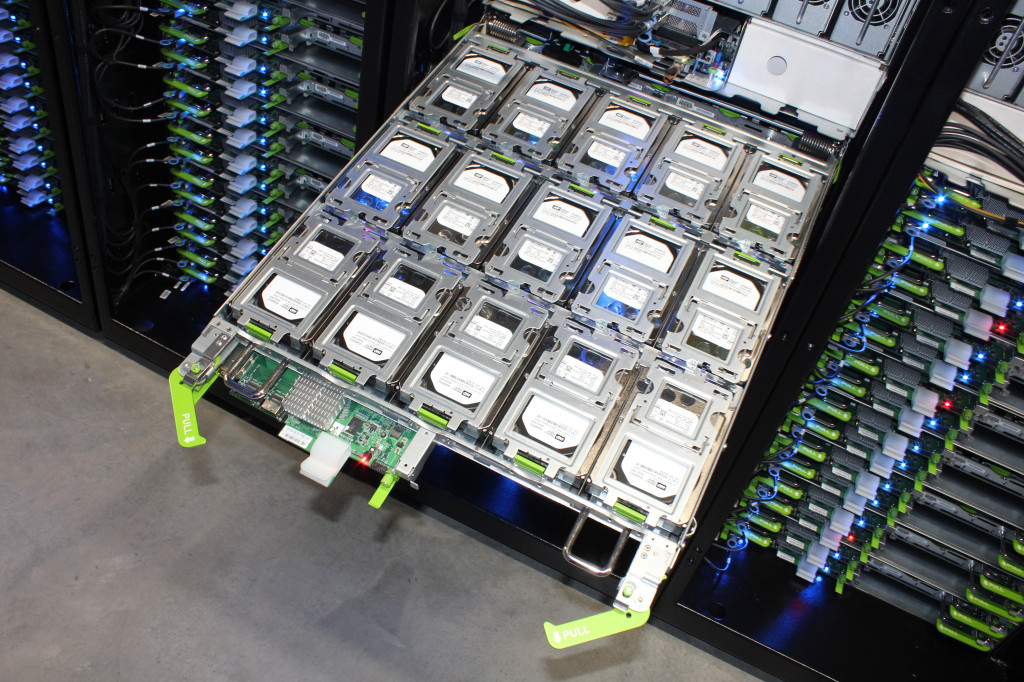 Facebook's Open Vault storage array. (Photo credit: Facebook)